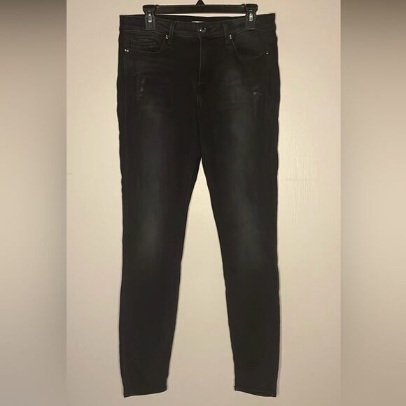 Good American- “Good Legs” Black Distressed Stars & Stripes- Size 14/32 - Picture 1 of 11